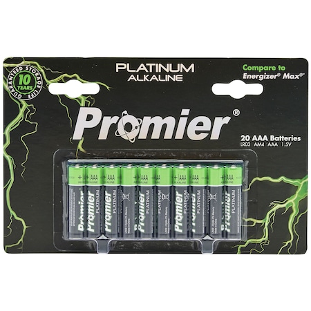 Promier Products AAA Alkaline Battery, 20PK P-AAA20-4/16